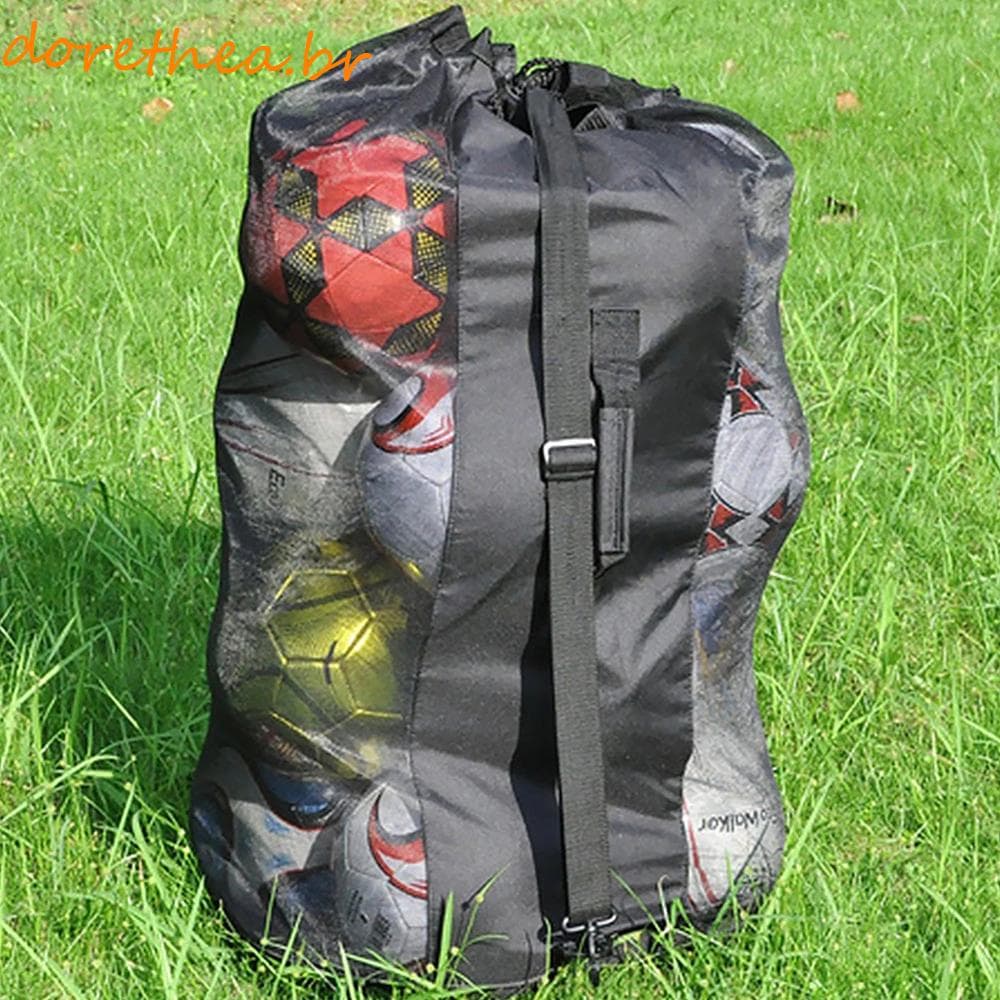 DORETHEA Bolsa De Transporte Para Bola , Preta , À Prova D'água , Com Cordão , Ombro , Malha , Futebol
