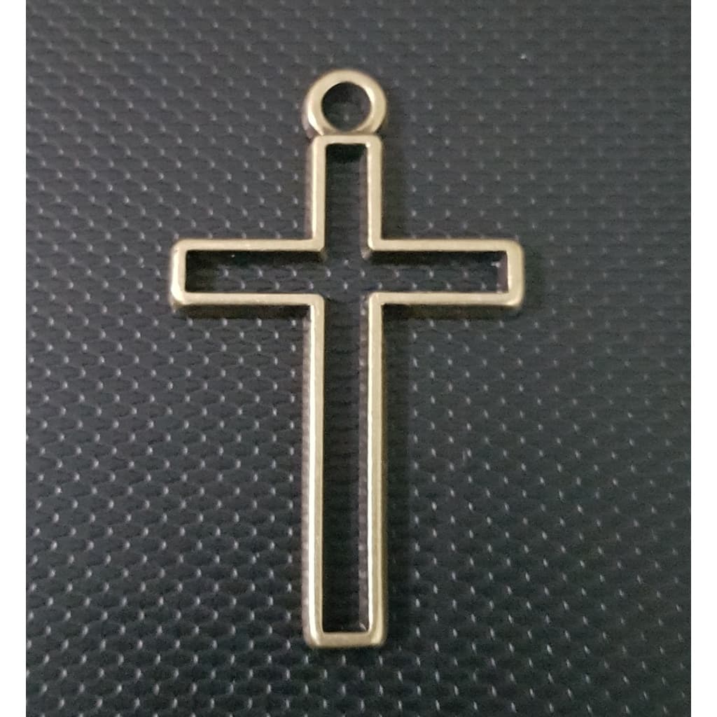 25 Crucifixos Pingente de Metal Para Montar Terço E Bijuterias Níquel Ouro Velho