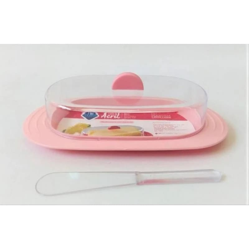 Mantegueira Porta Manteiga com Tampa de Acrilico com Espátula Tam 20cm