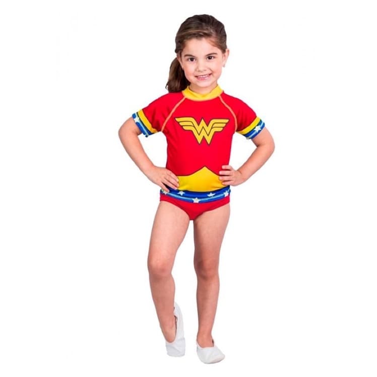 Camiseta Infantil Mulher Maravilha Proteção UV Original