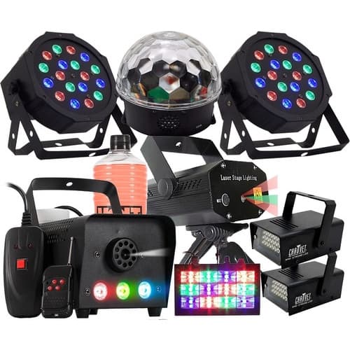 Kit Iluminação Festa Total 9x1 Laser Fumaça Strobo Bola L