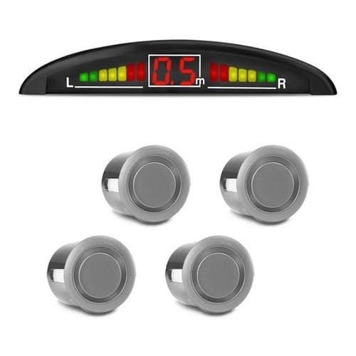 Sensor Estacionamento Ré 4 Sensores Prata Universal Display