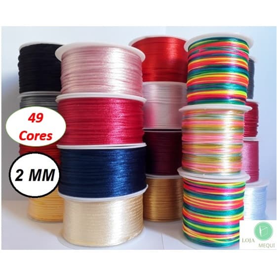 Cordão de Cetim Fio de Seda 2mm