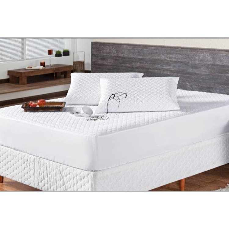 Capa De Colchão + Travesseiro Impermeável Matelado Queen