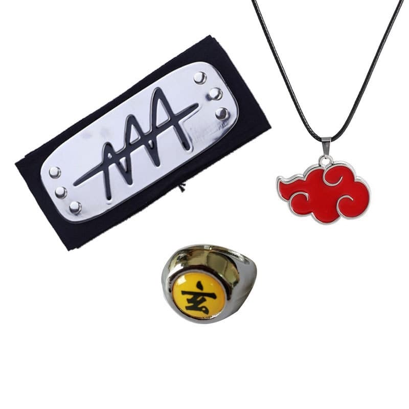 Kit Naruto Bandana Itach Renegada E Colar Ajustável Akatsuki