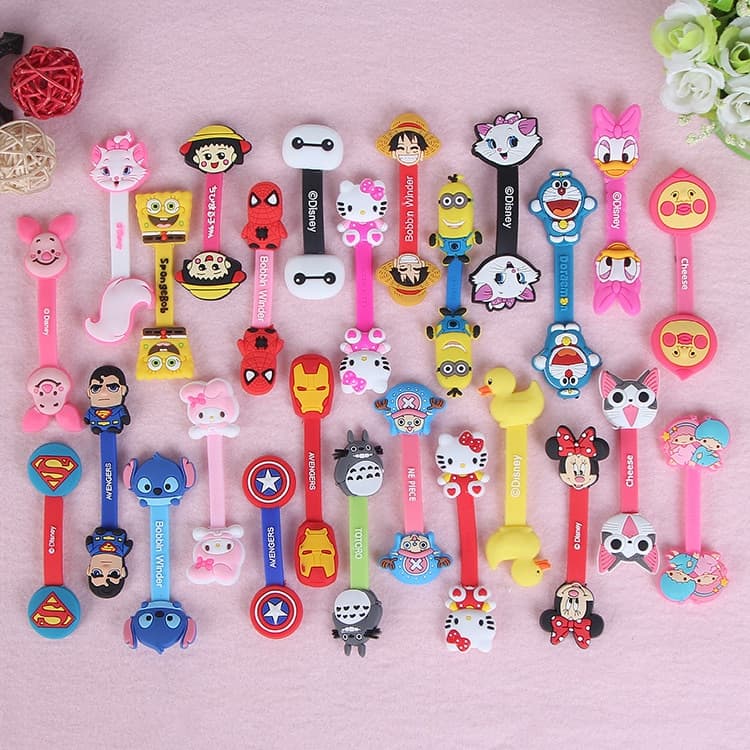 Cute 10pcs/lot Cartoon Cable winder Cable Wire Organize iphone Charger data cable Earphone Cord Winder