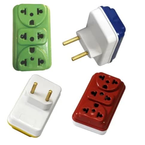 Adaptador 20 amperes Elétrico Benjamin 3 Saídas Colorido tê pino central p-002
