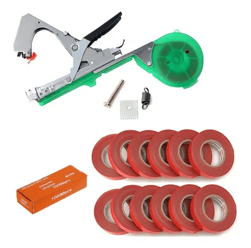 Grampeador Amarrador de Plantas Alceador para Uva e Tomate com 12 Fitas e Grampos