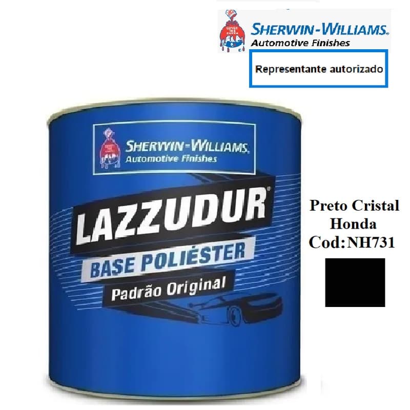Tinta Preto Cristal Honda Poliéster Lazzuril  - 900ml