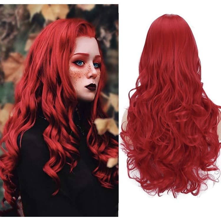 Peruca Vermelha Ondulada - Peruca Cosplay Ariel