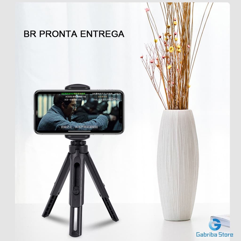 Mini tripé de mesa portátil para telefones celulares, suporte giratório de 360 ° com câmera ajustável, adequado para modos horizontal e vertical