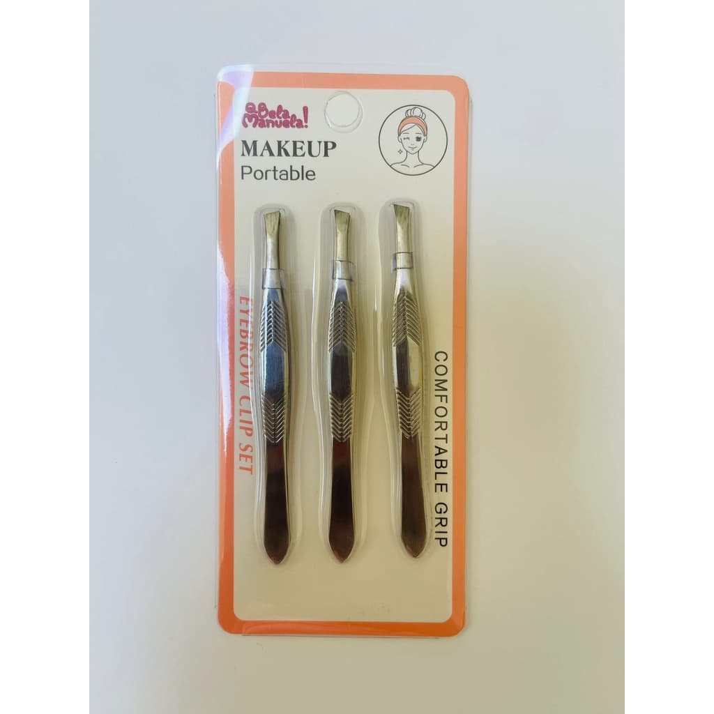 Kit 3 Pinças para Pelos e Sobrancelha QBelaManuela QBM00930