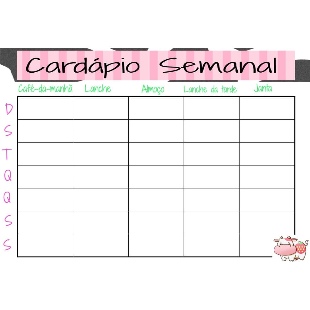 Planner Semanal Anotações C/ Ímã Diário Alimentar