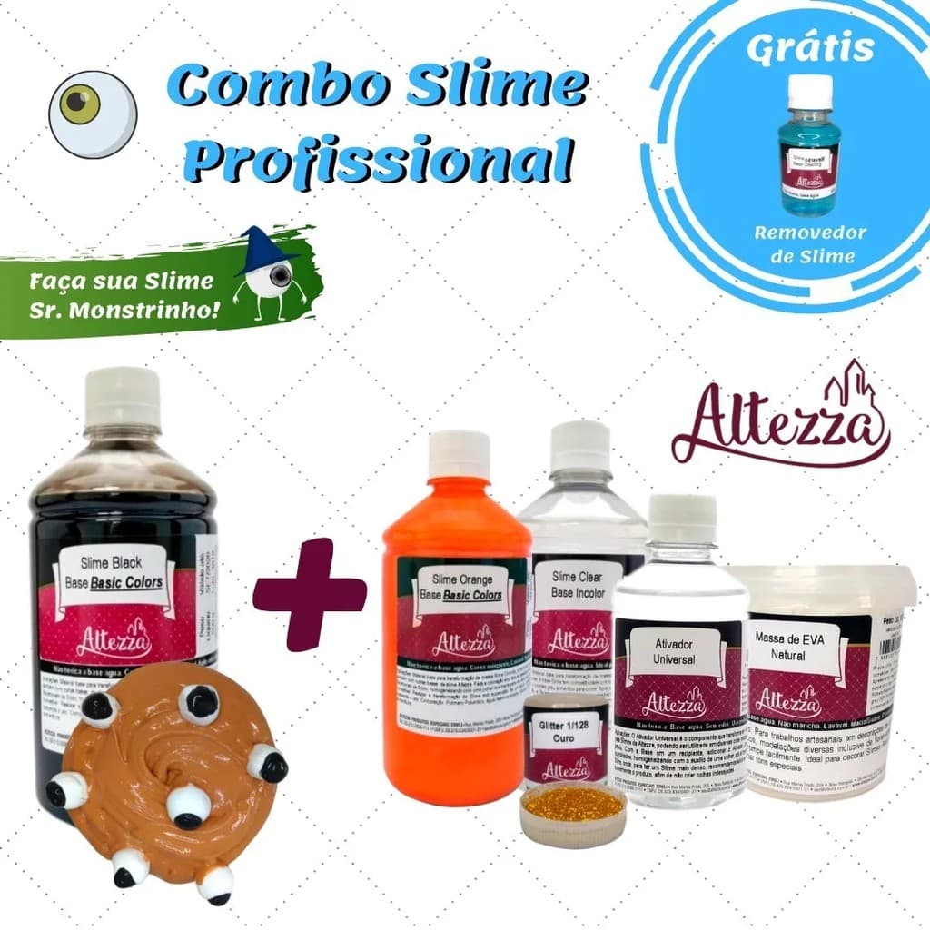 Kit Slime Profissional Slime Sr Monstrinho Combo 16