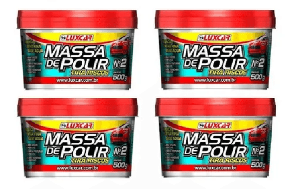 Kit Com 4 Massa De Polir Tira Riscos Luxcar 500g