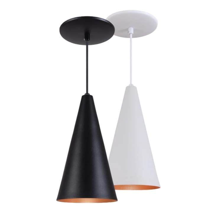 Kit 2 Pendente Cone Lustre em Alumínio Branco Preto Cobre Cores Luminária Decoração