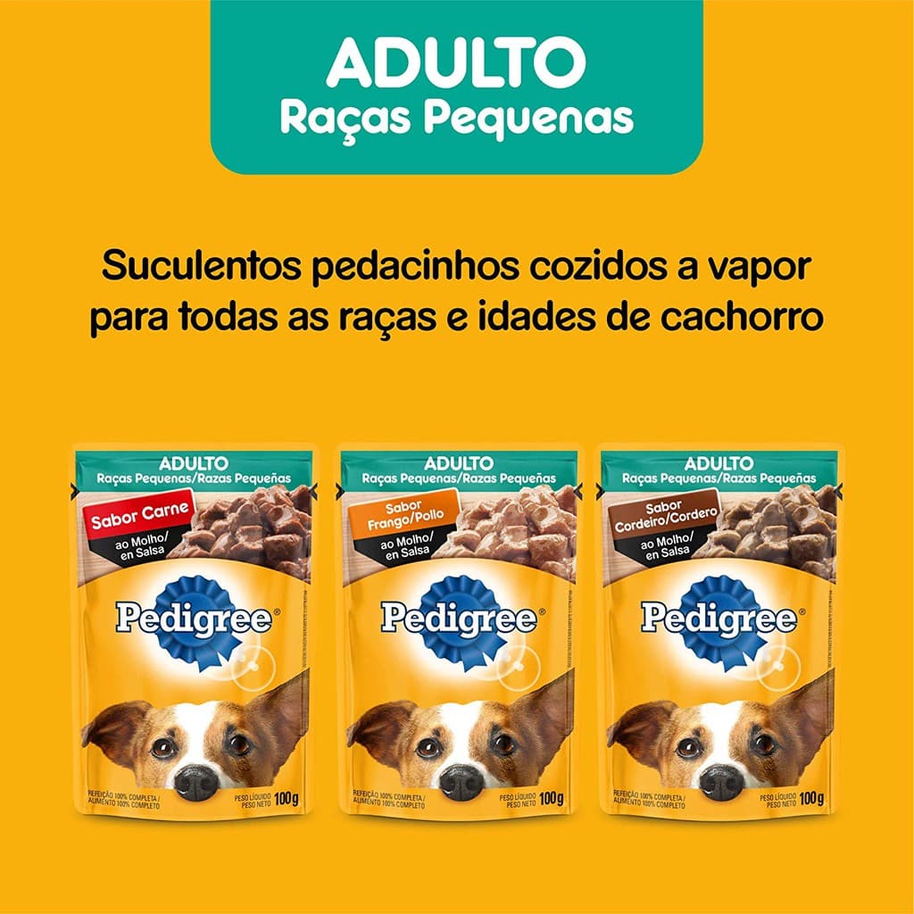 Ração Úmida Pedigree Sachê para Cães Adultos de Raças Pequenas 100 g