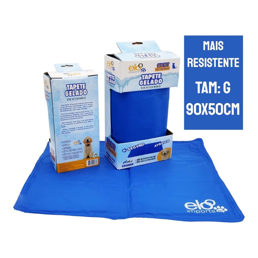 Tapete Gelado Refrescante Para Pets 90x50 Grande Médio Pequeno