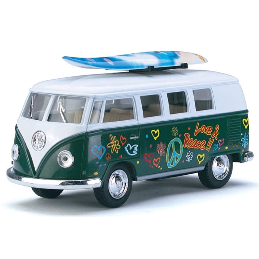 Miniatura Kombi Perua com prancha de surf - abre a porta  - escala 1:32 original