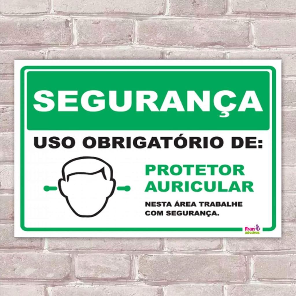 Placa Decorativa Sinalização Protetor Auricular