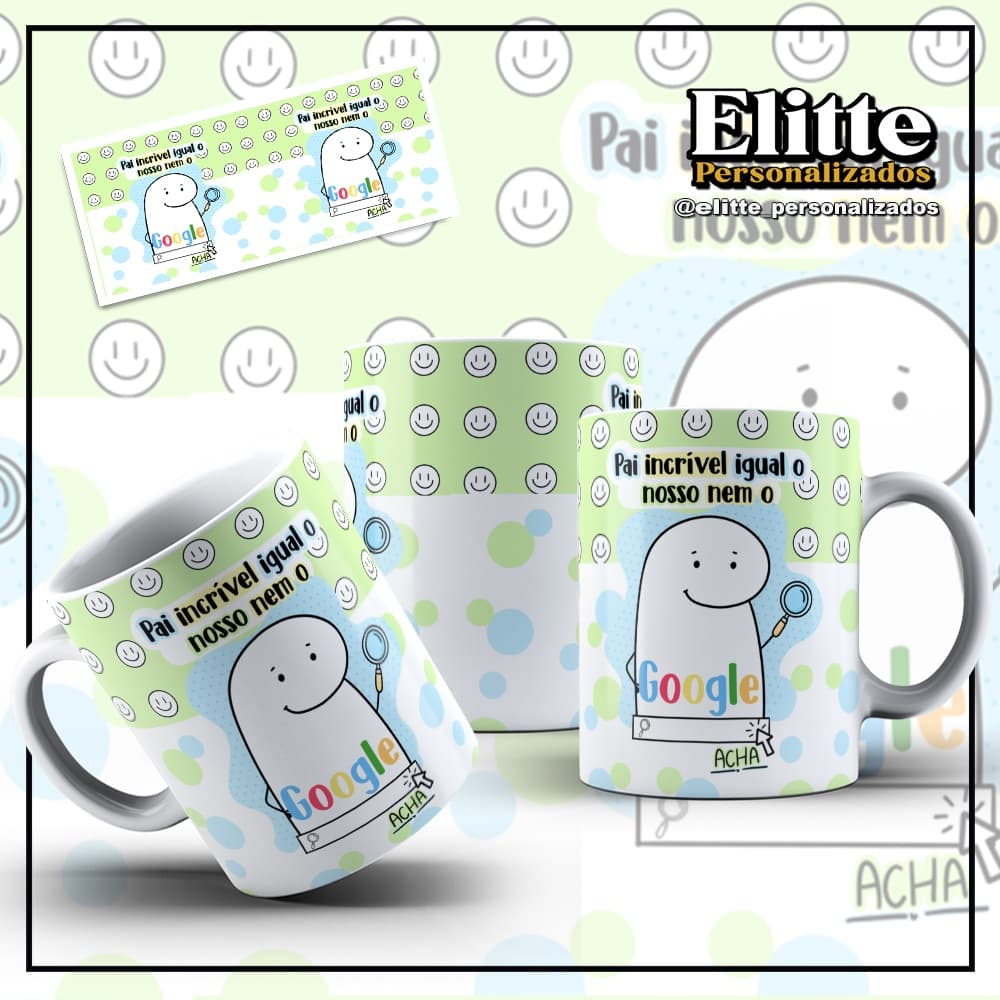 Caneca FLORK PERSONALIZADA FLORK DIA DOS PAIS - PAI INCRIVEL IGUAL O NOSSO NEM O GOOGLE ACHA