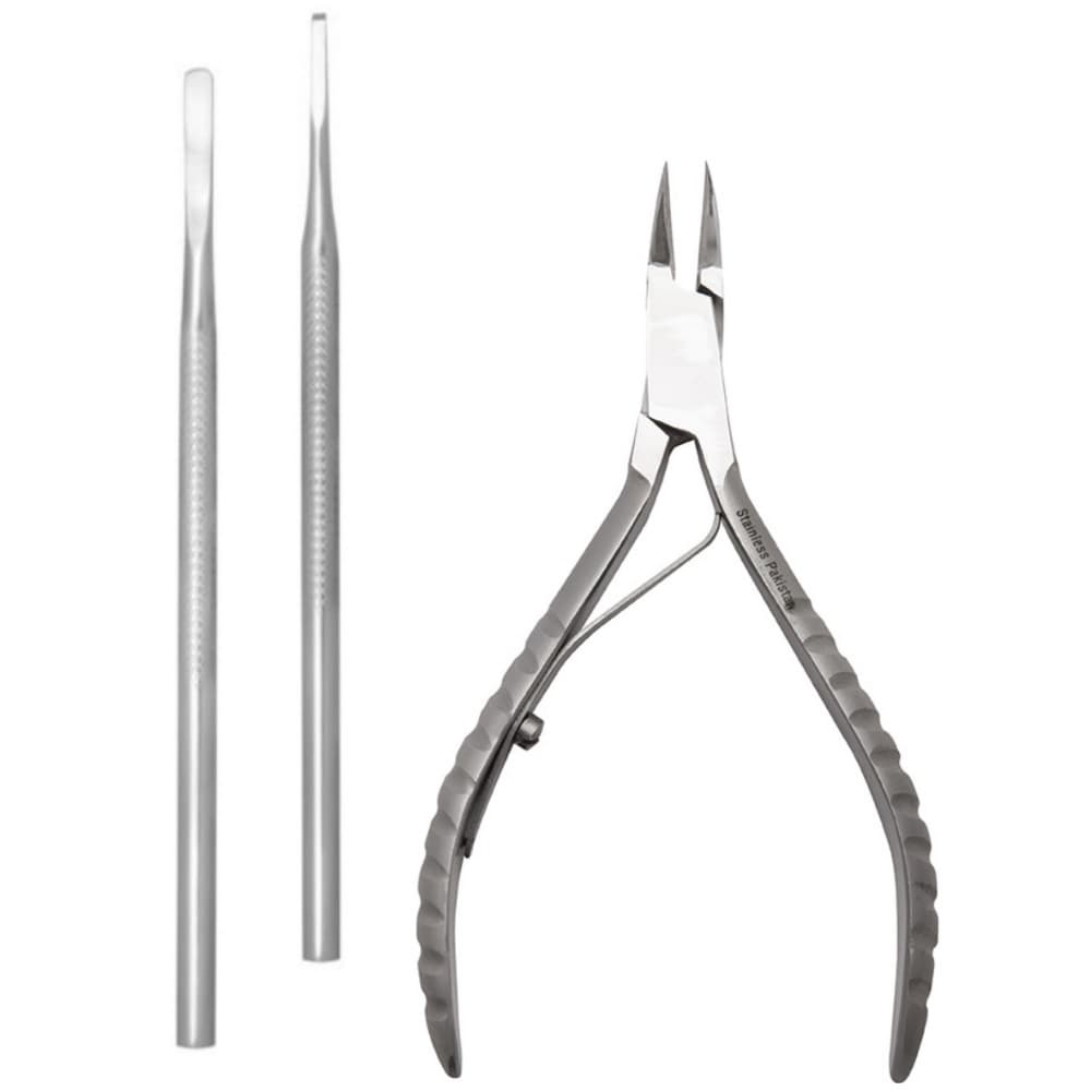 Kit 01 Alicate Desencravador E 02 Bisturis Podologia Santa Clara
