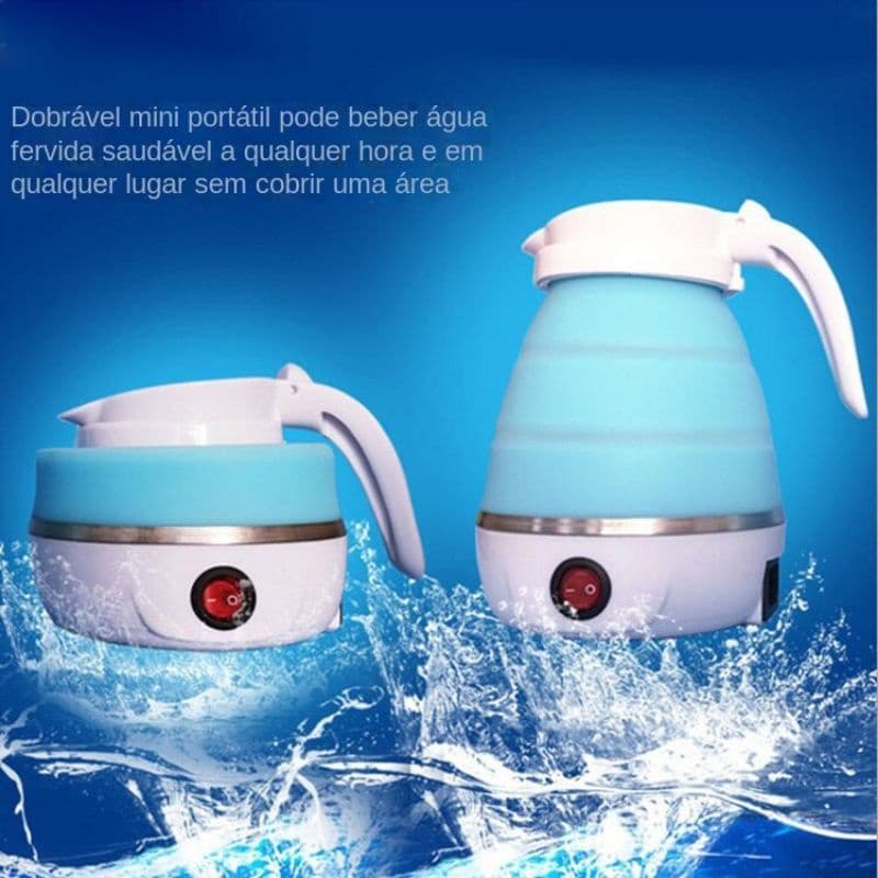 Mini chaleira elétrica dobrável de silicone de viagem