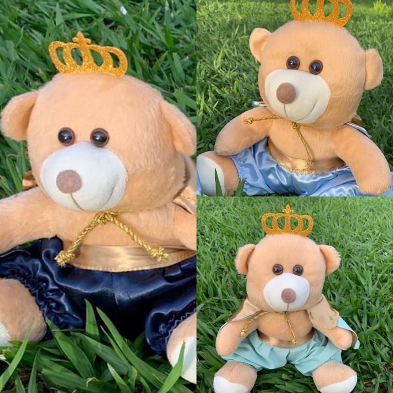 1 URSO PRÍNCIPE MINI, P ou M COM VÁRIAS CORES ANTIALÉRGICO