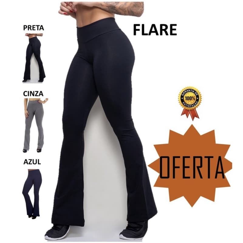 Legging Flare feminina boca de sino suplex Legging bailarina