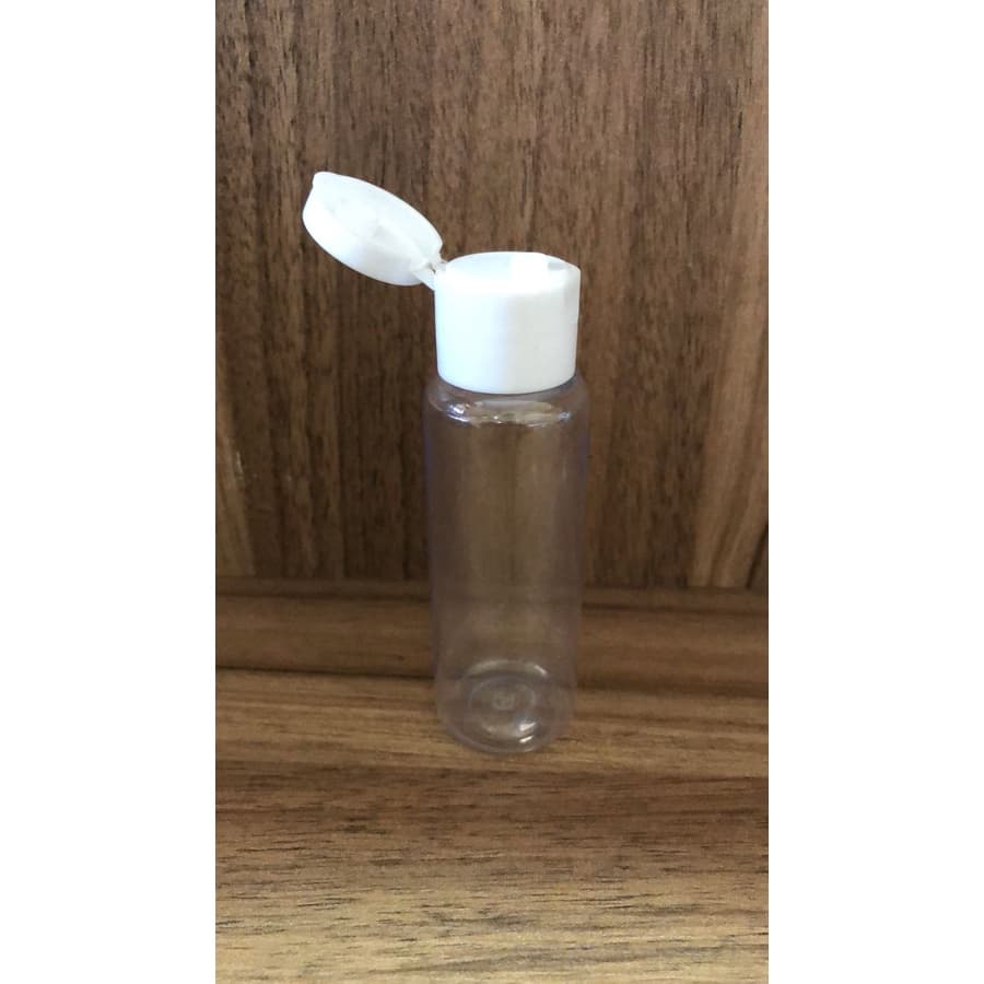 Frasco Plástico Pet 50 mL Flip Top para álcool gel, shampoo, sabonete líquido e cremes