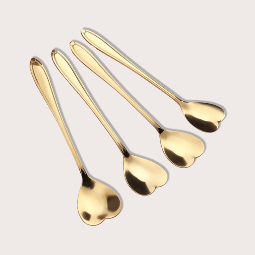 PROMOÇÃO DE NATAL - Colheres de Coração Dourado, Prata e Multicolorido KIT 4 PEÇAS ou 1 PEÇA