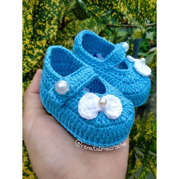 Sapatinho de Crochê para Bebê com Laço