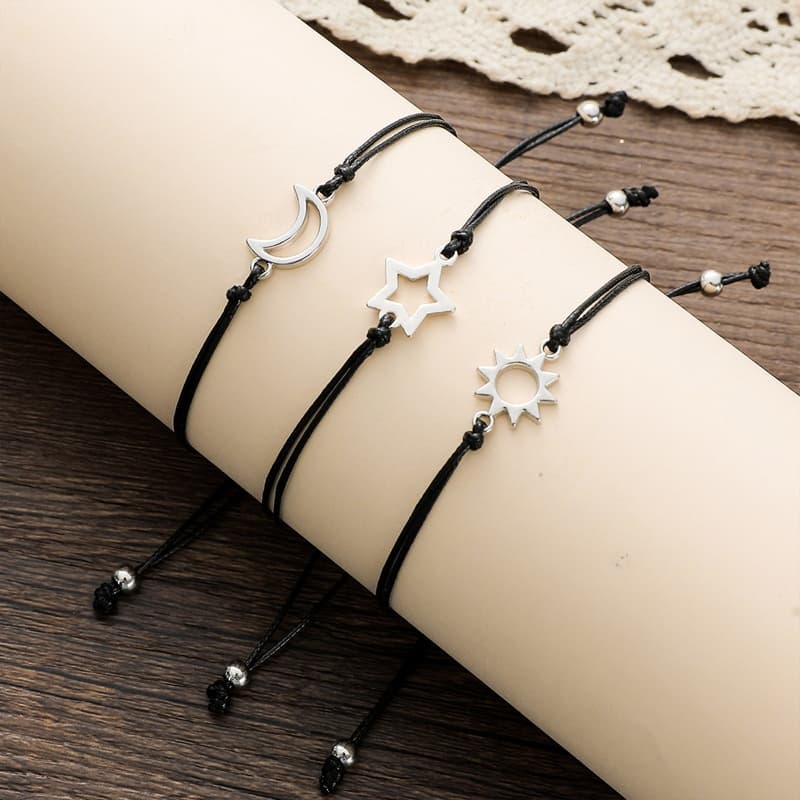 seve 3 Pcs Pulseiras Cartão Amizade Relacionamento Promessa Pulseira Para Melhores Amigos