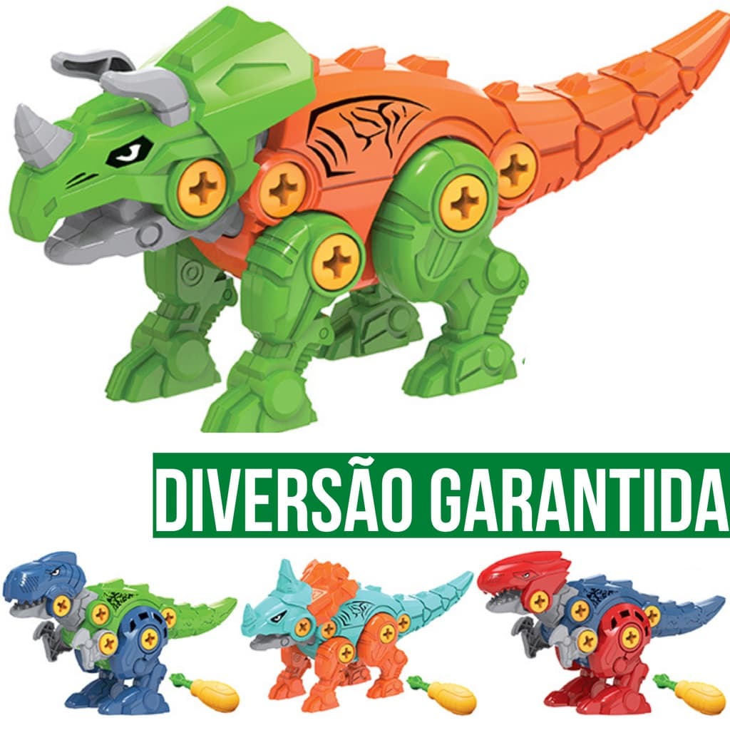 Boneco Dinossauro De Brinquedo Infantil Menino Menina Monta e Desmonta Jurrassic Park Robô Diversão
