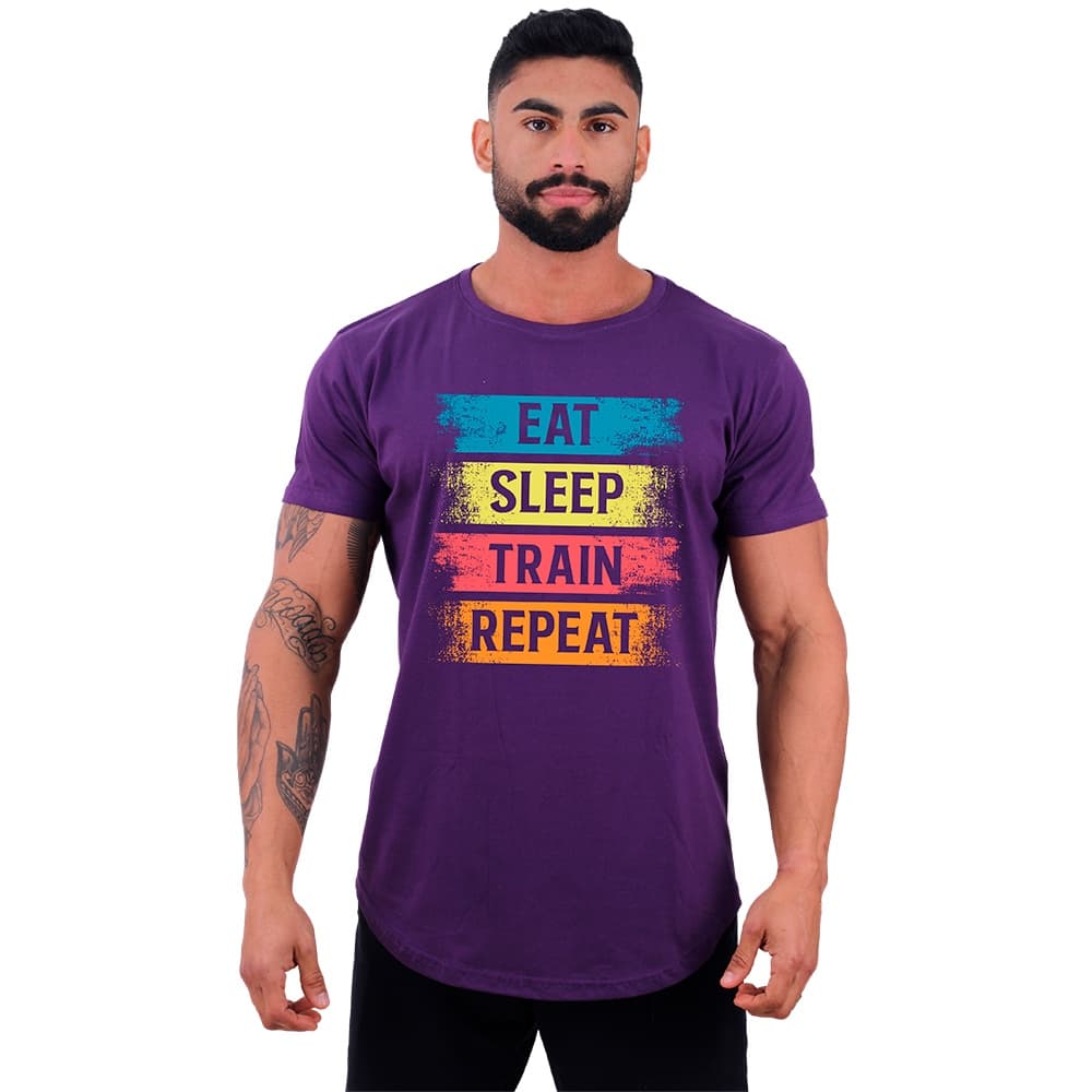 Camiseta Longline Slim Masculina MXD Conceito Academia Musculação Casual Endless Beach