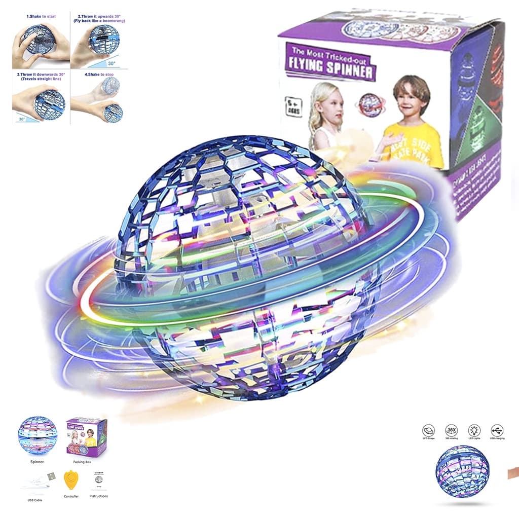 Bola De Magica Ufo FlyNova (Flutuante Smart) Colorida / Brinquedo Infantil / Bola de brinquedo com luzes Resistente