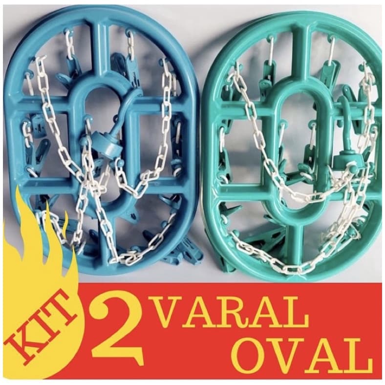 Varal Oval  2 Pcs  C/16 Prendedores