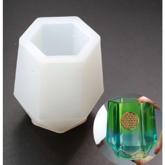 Molde Silicone Hexagonal Vaso Suculenta Lados Sabonete Vela