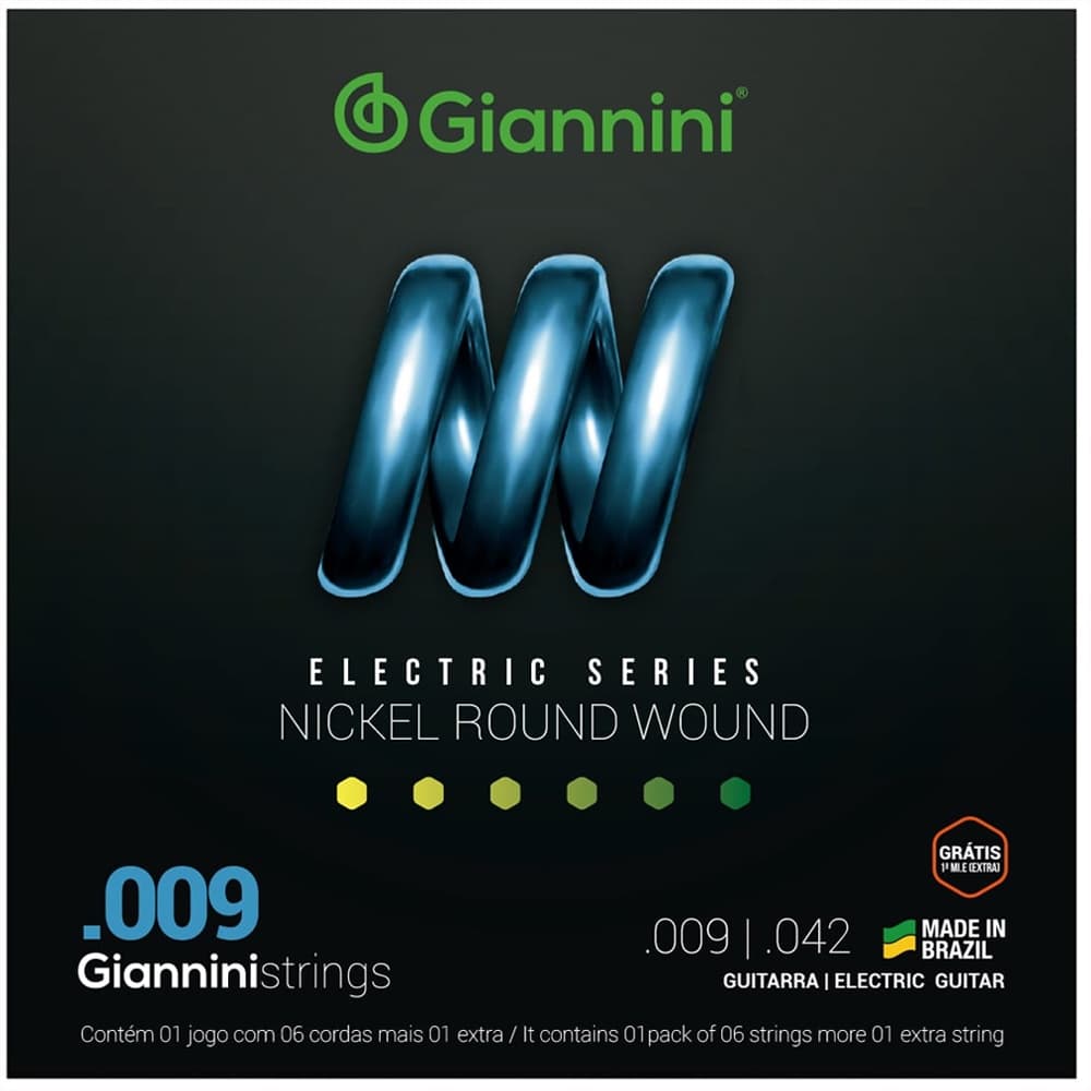 Encordoamento Cordas Giannini Para Guitarra 009 Super Oferta