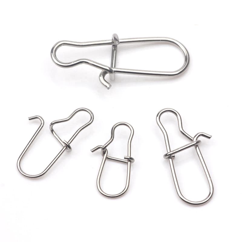 100 Pcs 000 - 5 # Pesca Agradável En Gan Chada Snap Pin 304 Barril Giratório Conector Isca De Pesca De Aço Inoxidável