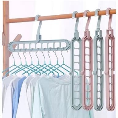 Cabide Mágico Organizador 9 Furos MultiDobrável Guarda-Roupa