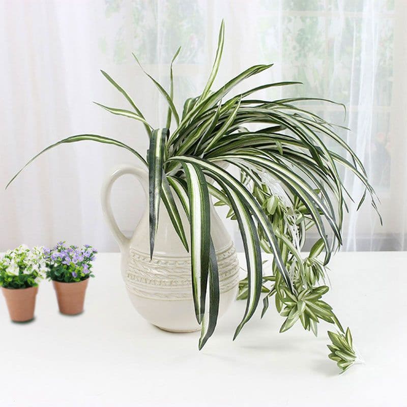 Planta Chlorophytum Pendurada Verde Artificial Parede Varanda P/Decoração Casamento, Arranjos,Festas mato e planta verde