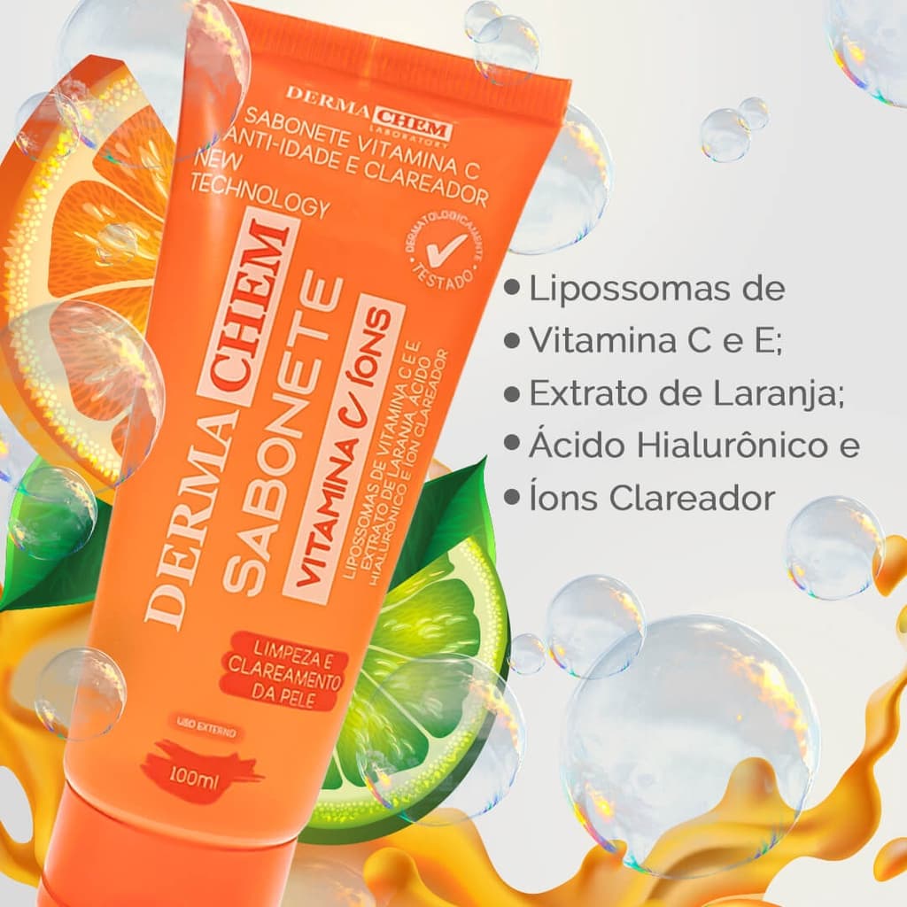 Sabonete Facial Vitamina C Clarear Pele Skincare Cuidado Rsto