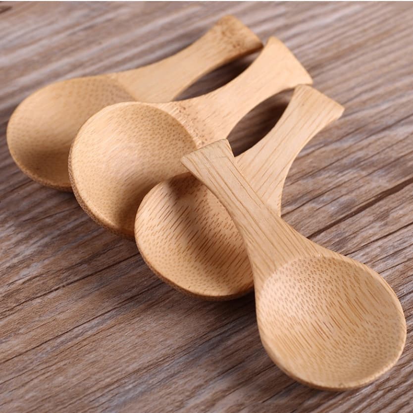5 Pçs Mini Colher De Madeira De Bambu Condimento Talheres Café Chá Açúcar Sal Jam Sorvete Utensílios De Cozinha