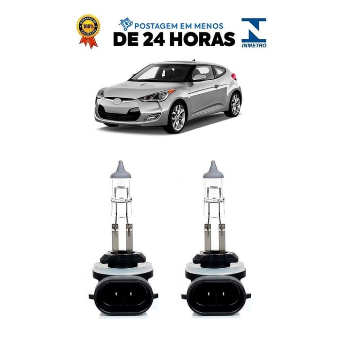 Par Lampada Farol de Milha Veloster 2011 2012 2013 H27