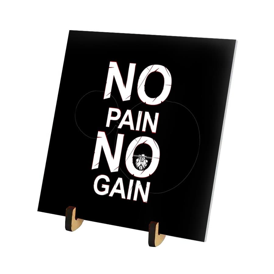 Azulejo 15x15 com pézinho CN Preto No Pain No Gain