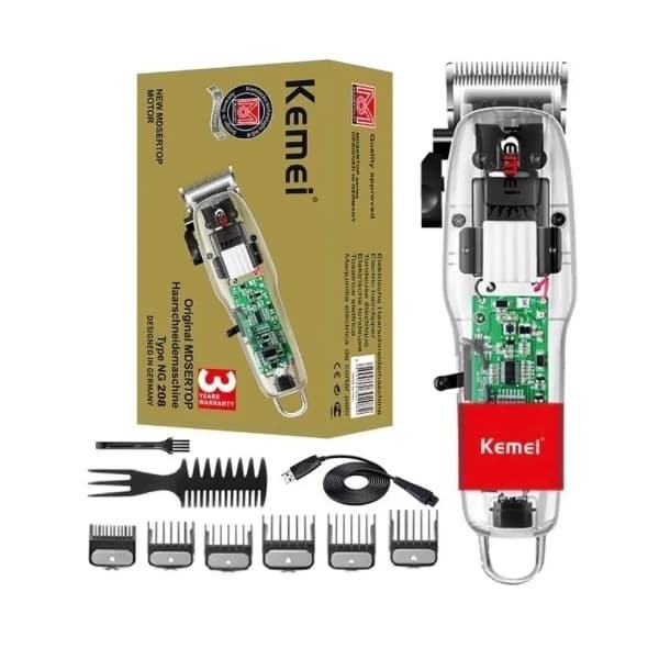Máquina De Cortar Cabelo Kemei Ng-208 Bivolt Transparente Bivolt
