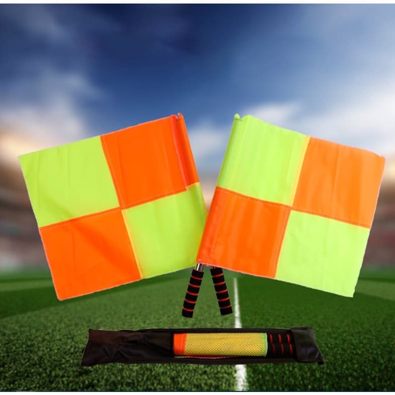 Bandeira Arbitro Jogo Futebol Bandeirinha 1 Par Envio Rápido