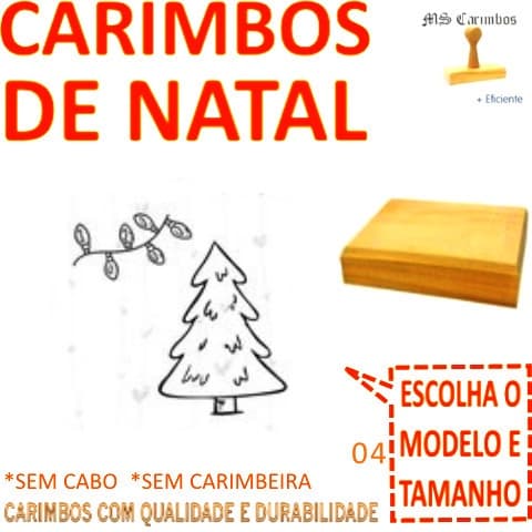 Carimbo Feliz Natal, Merry Christmas, Desenhos Natalinos, Presente, Estrela, Árvore, Guirlanda, Boneco De Neve, Escolha A Medida. *Sem Cabo (Anúncio 4)