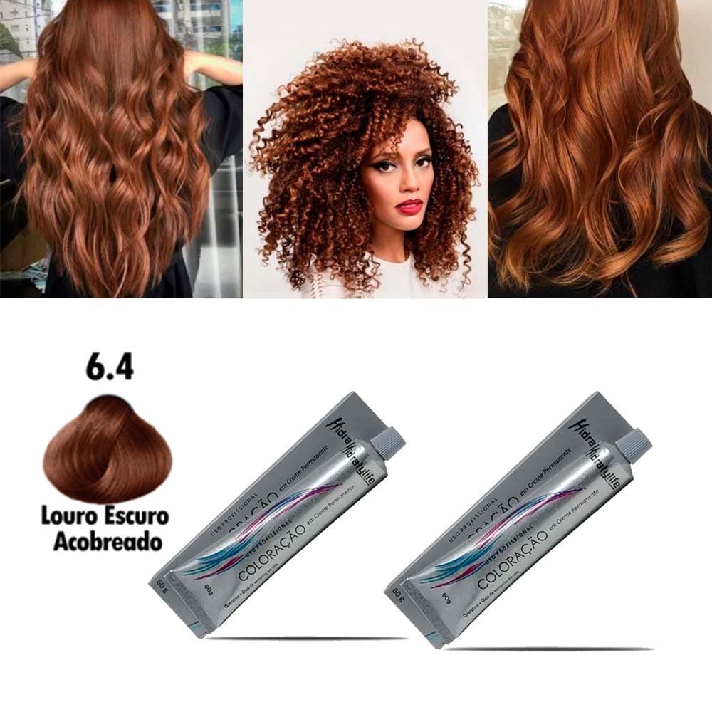 Kit 02 Coloração Louro Escuro Aco N 6.4 Mairibel/Hidraty 60g